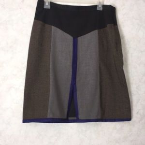 Color block unique work skirt